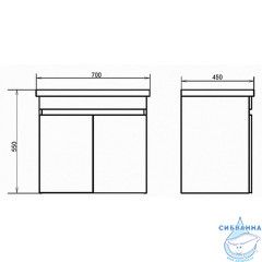 Тумба Comforty Осло 70 бетон светлыйс раковиной Comforty 70 00-00006117