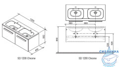 Тумба двойная Ravak Chrome 120 белый с раковиной Chrome 120
