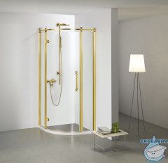 Душевое ограждение Azario Ontario 90x90 профиль золото, стекло прозрачное AZ-NBB2231-L 900 GOLD (без поддона)
