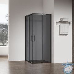 Душевое ограждение Veconi Rovigo 120x80 профиль черный, стекло тонированное RV50B-12080-05-C8 (без поддона)