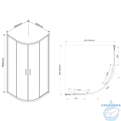 Душевое ограждение Vincea Garda 90x90 профиль хром, стекло шиншилла VSQ-1G900CH