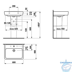 Раковина 60 см Laufen Pro 8.1895.2.000.104.1