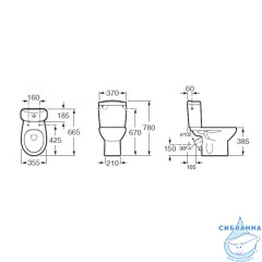 Унитаз напольный Roca Victoria 34239U000 косой выпуск (без бачка и сиденья)
