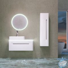 Тумба под раковину Jorno Shine 90 см Shi.01.90/P/W белый глянцевый