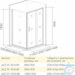 Боковая стенка Bas JAZZE SP-80-B-BR профиль бронза, стекло тонированное