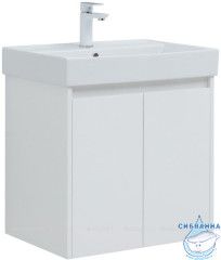 Тумба Aquanet Nova Lite 60 (2 дв.) с раковиной Латина 60 белый глянец