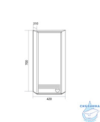 Шкаф 1Marka Story 43П L белый глянцевый