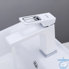 Смеситель для раковины Gappo G1017 (без донного клапана) (белый)