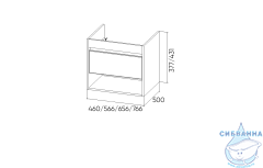 Тумба под раковину Viant Бостон 60п дуб вотан/белый 