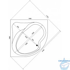 Акриловая ванна Bas Аура 150х150 с ножками