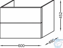 Тумба под раковину Jacob Delafon Vox 60 EB2080-R1-442 серый антрацит