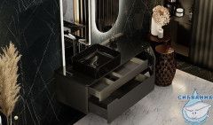 Тумба под раковину Jorno Shine 120 см Shi.01.120/P/A антрацит