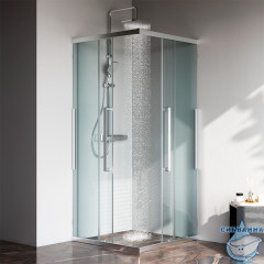 Душевое ограждение AM.PM Func 90x90 W84G-403-9090-MT профиль хром, стекло прозрачное (без поддона)