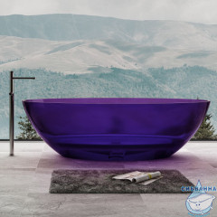 Ванна из полиэфирной смолы ABBER Kristall 180х85 AT9702Amethyst фиолетовая