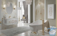 Тумба подвесная Aqwella Clarberg Due Amanti 100 DUE0110W белый, ручки золото с раковиной Elegance 100