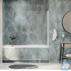 Шторка для ванны Wasserkraft Berkel Berkel 48P01-80R Matt glass 80x140 профиль хром, стекло матовое