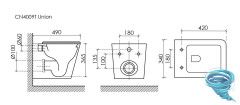 Унитаз подвесной безободковый Ceramicanova Union Rimless CN4009T с сиденьем быстросъемным Soft Close (микролифт)