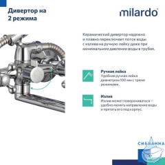 Смеситель для ванны, Duplex, Milardo, DUPSB02M02