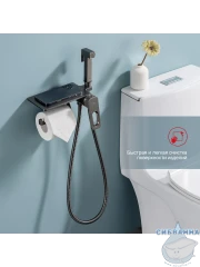 Встраиваемый смеситель с гигиеническим душем Raglo R51.55.09 (графит)