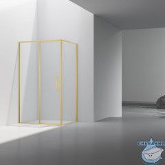 Душевое ограждение Vincea Слим 90x90 профиль брашированное золото, стекло прозрачное VSR-4SLP9090CLG