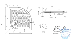 Акриловый поддон Azario 90x90 P29 R/L
