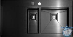 Кухонная мойка Omoikiri Akisame 100-2-GM-R, 4973104 вороненая сталь
