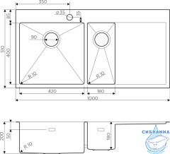 Кухонная мойка Omoikiri Akisame 100-2-IN-L 4973544 нержавеющая сталь