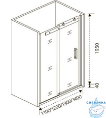 Дверь в нишу Bas Puerta WTW-130-C-CH профиль хром, стекло прозрачное
