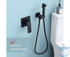 Встраиваемый смеситель Raglo R01.53.06 с гигиеническим душем (черный)