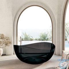 Ванна из полиэфирной смолы ABBER Kristall 150х150 AT9705Onyx черная