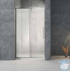 Дверь в нишу Veconi Vianno 120 профиль хром, стекло дождь VN34R-120-06-C7