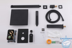 Душевая система Abber Weiss Insel AF8017B 250 1 режим (черный матовый)