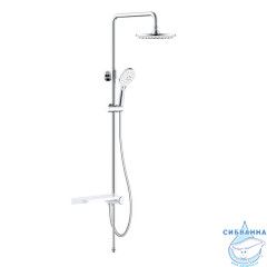 Душевой гарнитур с верхней лейкой, белый, Ray, IDDIS, RAYSW3Fi76