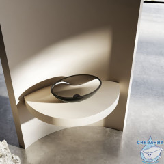 Раковина на столешницу 50 см ABBER Kristall  AT2802Onyx