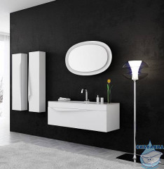 Тумба Aqwella Clarberg Papyrus wood 100 белый глянец с раковиной Elegance 100