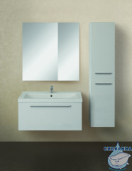 Пенал 1Marka Соната 35 подвесной 1 дверка с бельевой корзиной, белый глянец