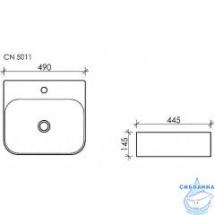  Раковина на столешницу 49 см Ceramicanova Element CN5011