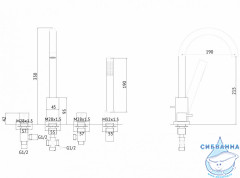 Смеситель для для ванны на борт Abber Wasser Kreis AF8113G (золото матовое)