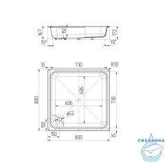 Чугунный поддон Универсал Классик 80x80