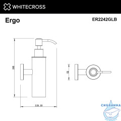 Дозатор для жидкого мыла подвесной WHITECROSS Ergo ER2242GLB (брашированное золото)