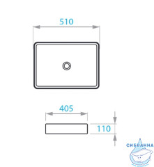 Раковина на столешницу 51 см Koller Pool Kvadro KR-0510-WB