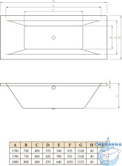 Ванна акриловая C-BATH Poseidon 180х80