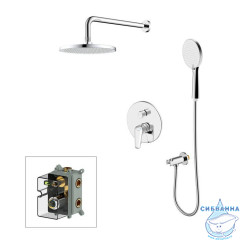 Душевая система скрытого монтажа с тропическим душем и ручным душем, глянцевый хром, Dale, Milardo, DALSB02M67