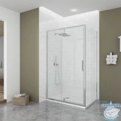 Душевое ограждение Veconi Оттимо 100x80 профиль хром, стекло прозрачное OP20CH-SP-10080-01-C9 (без поддона)