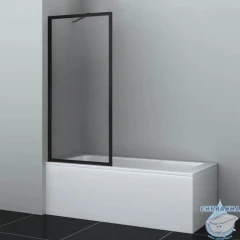 Шторка для ванны Wasserkraft Abens 160x80 20W01-80MB профиль черный, стекло прозрачное