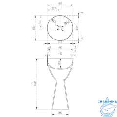 Раковина напольная 45 см ABBER Kristall  AT2703Opal