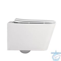 Унитаз подвесной безободковый Abber Rechteck AC1201MW с сиденьем Soft Close (микролифт) (белый матовый)