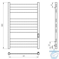 Полотенцесушитель электрический Laris Гефест П7 50Х80 R (черный матовый)