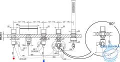 Смеситель для ванны на борт Ravak WF 025.00 X070060