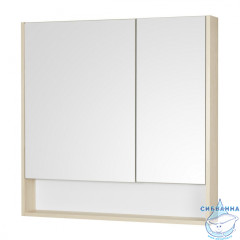 Шкаф-зеркало Акватон Сканди 90 см белый/дуб верона 1A252302SDB20